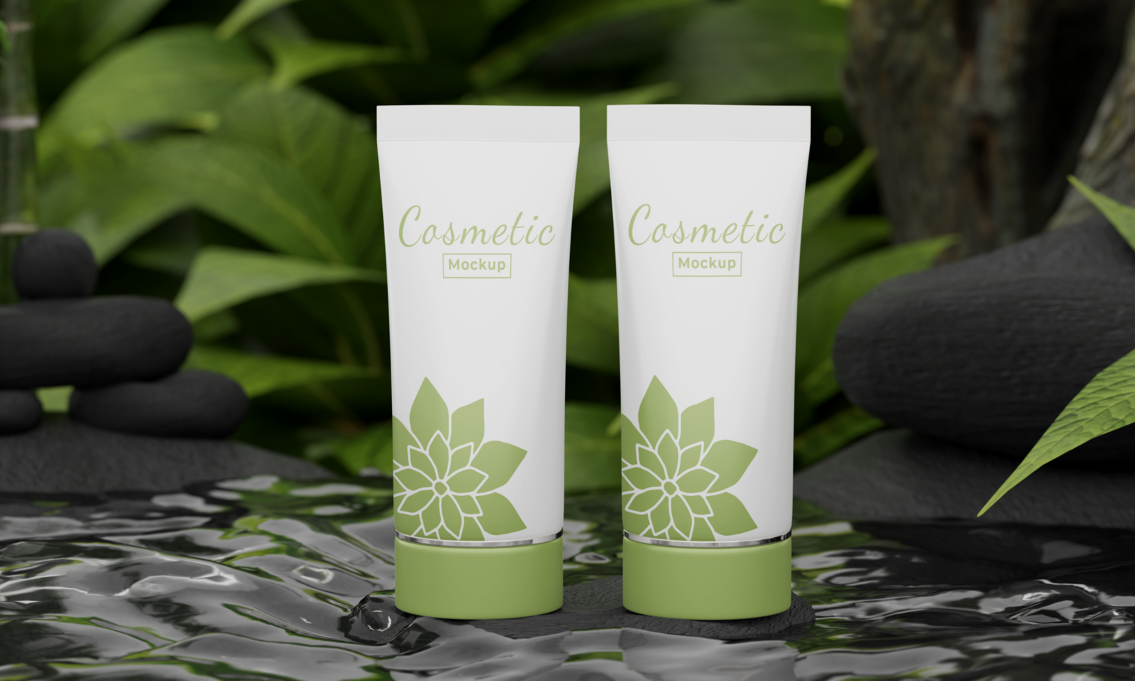 Branding cosmetic mockup nature style psd