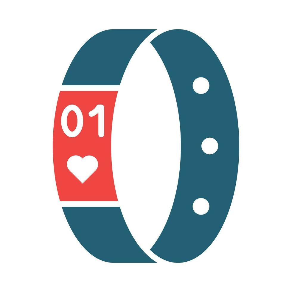 Fitness Bracelet Vector Glyph Two Color Icon For Personal And Commercial Use.