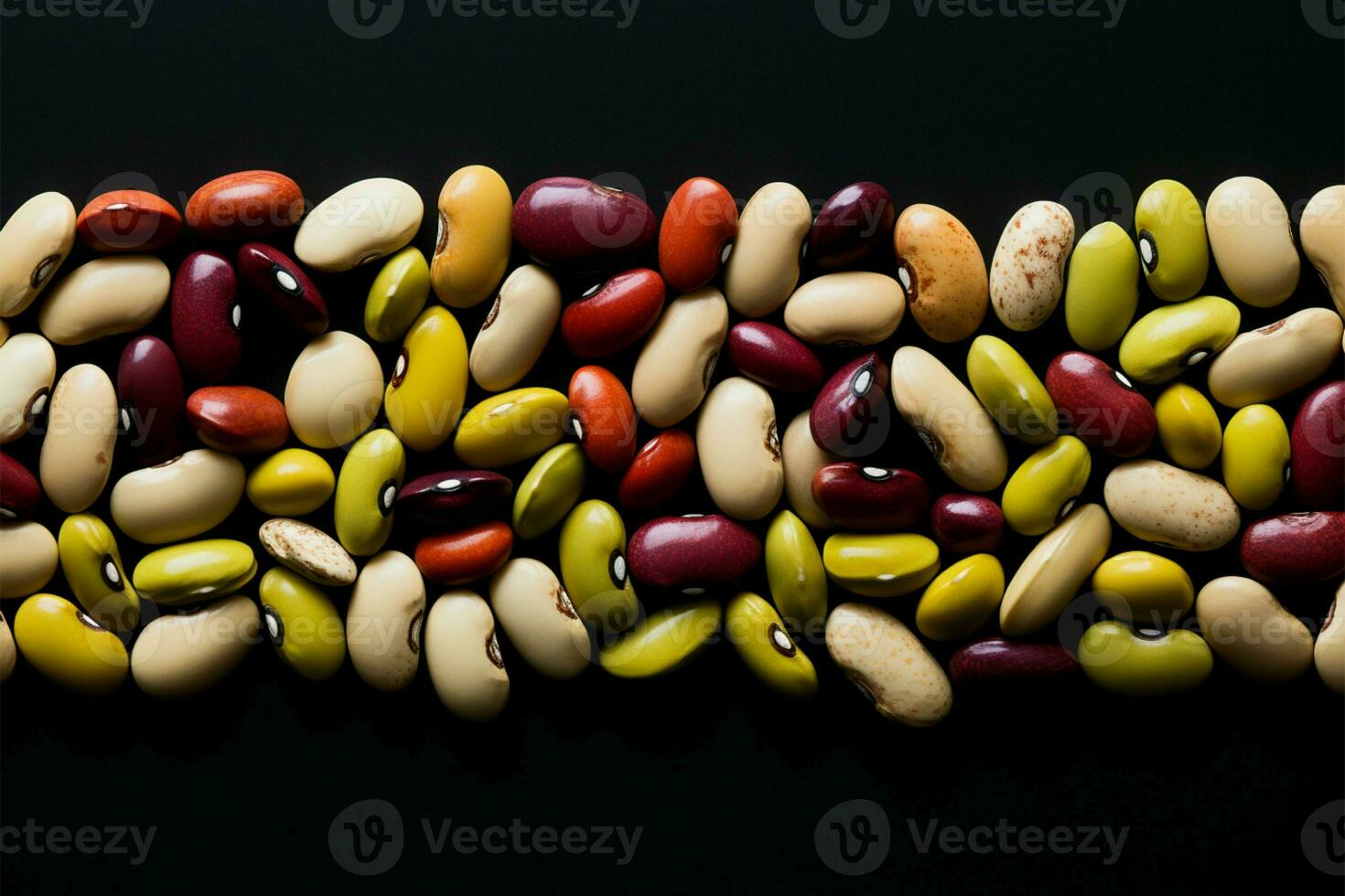 Vibrant background highlights beans in their natural, bright colors AI Generated photo