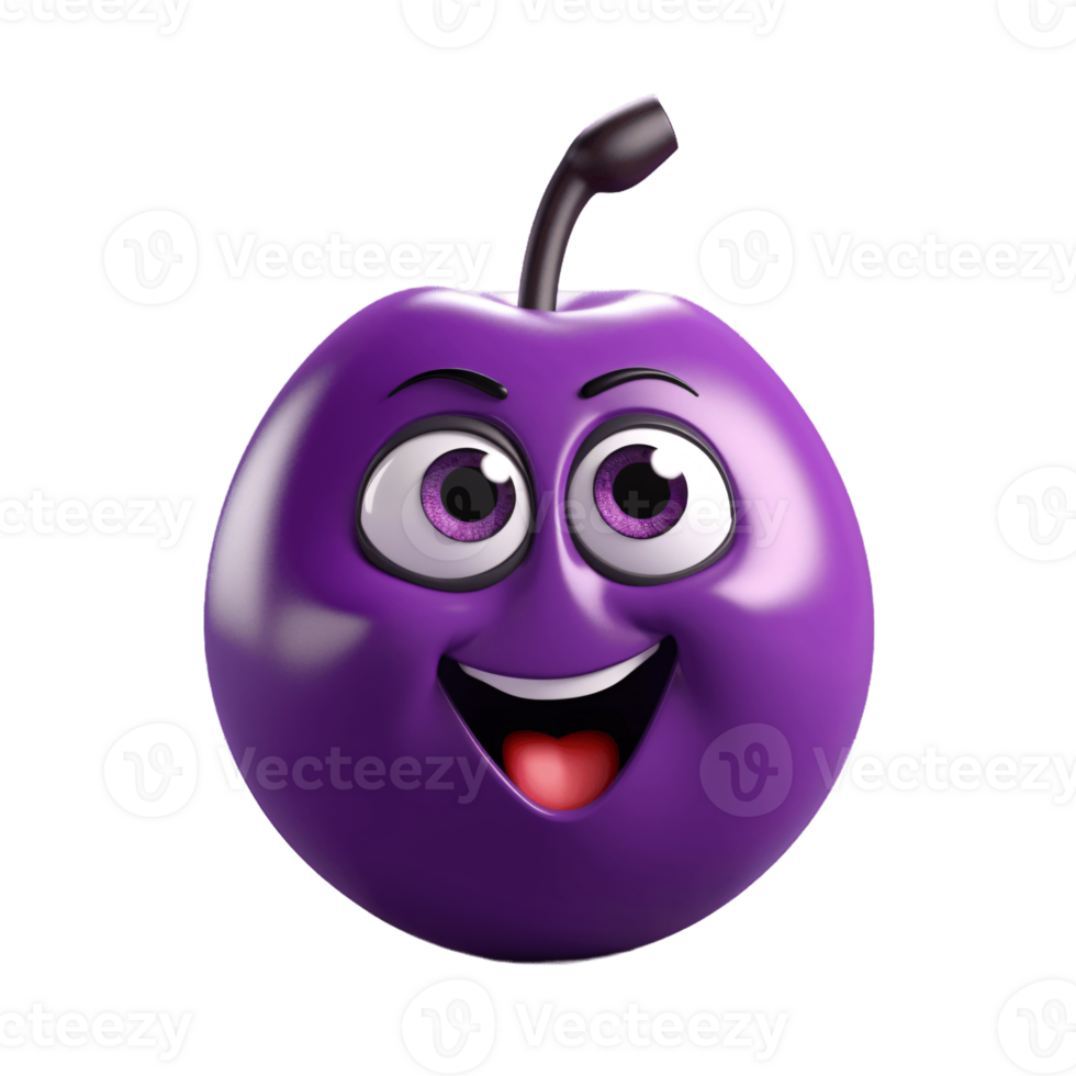 ai generativo fofa amigáveis fruta e vegetal desenho animado personagem isolado em transparente fundo png