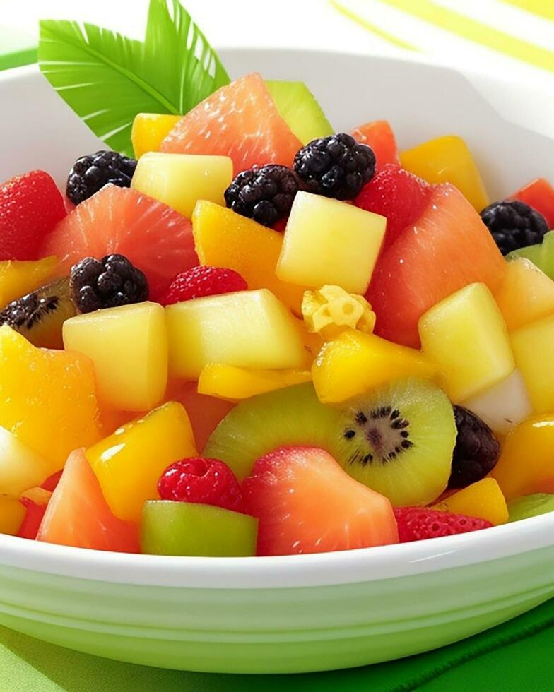 ai generado gratis foto delicioso tropical Fruta ensalada