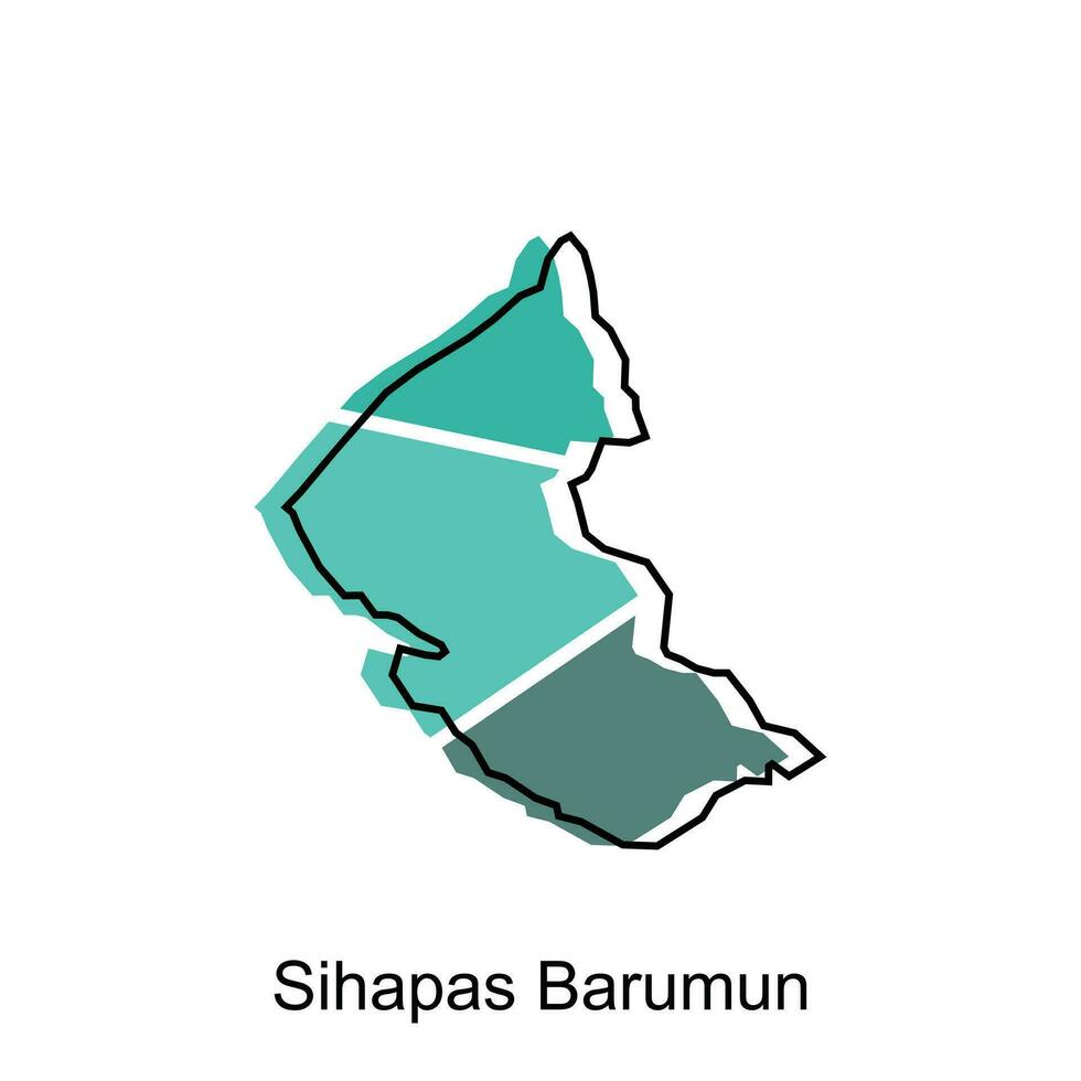 Map of Sihapas Barumun City Vector Illustration, Isolated on White Background, illustration design template, suitable for your company
