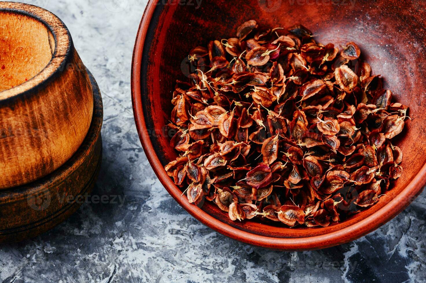 Rhubarb seeds in bowl photo