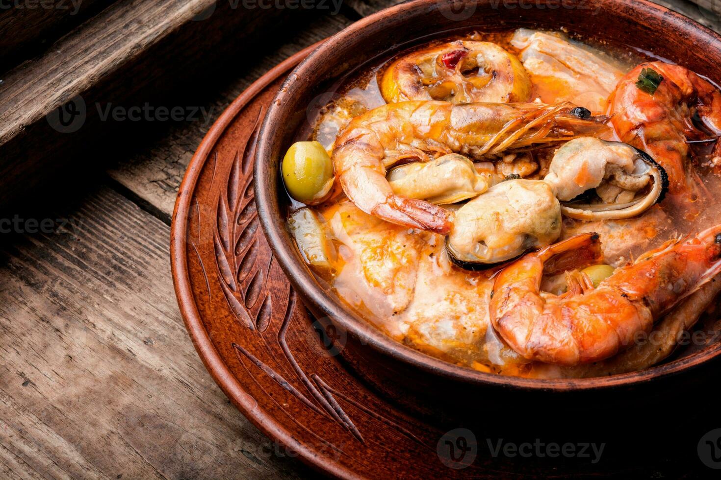 Fresh seafood soup photo