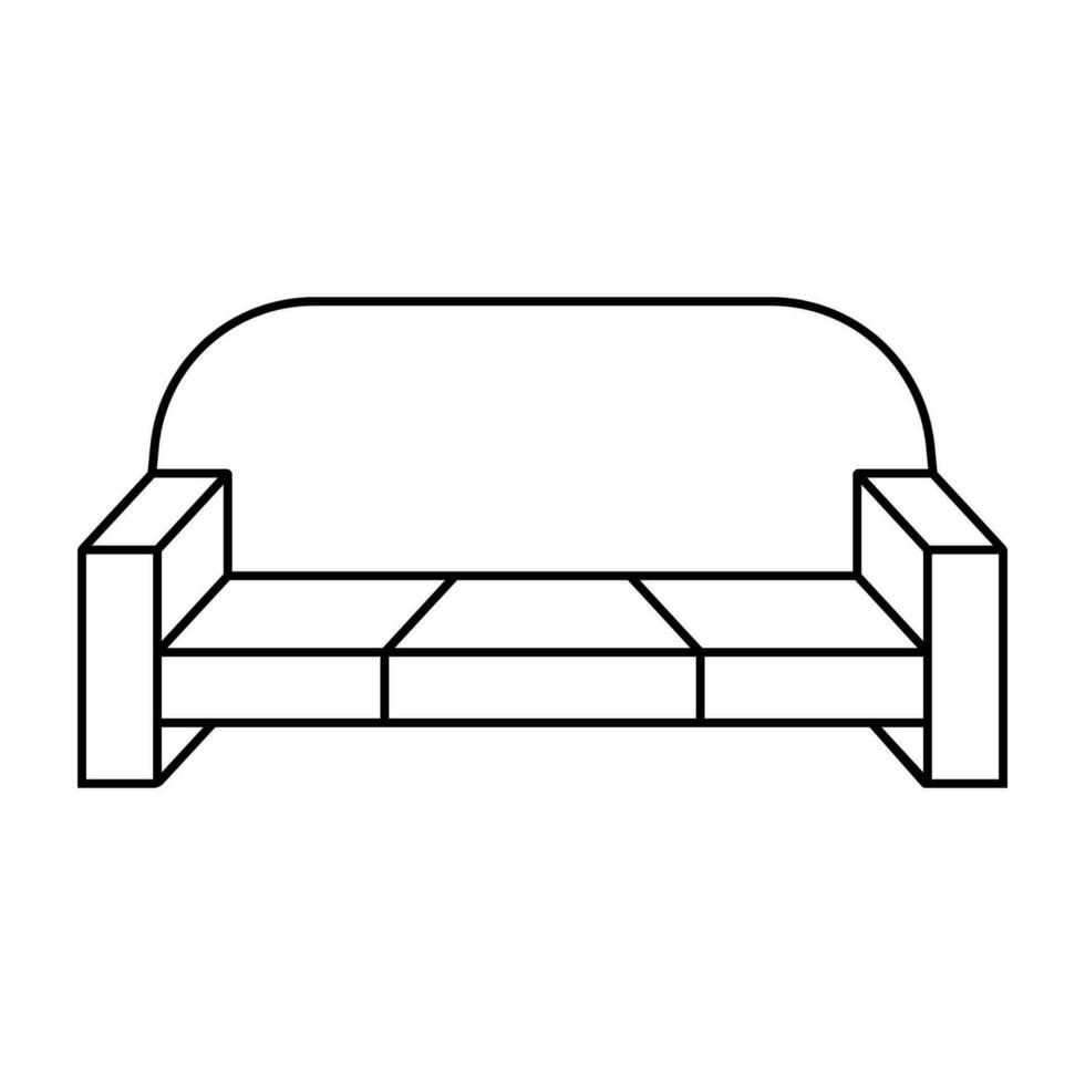 3D isometric projection of a sofa for relaxation, contours sofa vector