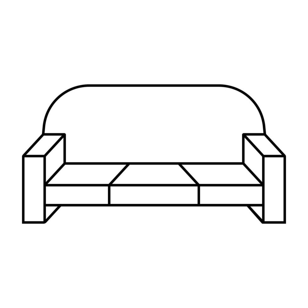 3D isometric projection of a sofa for relaxation, contours sofa vector