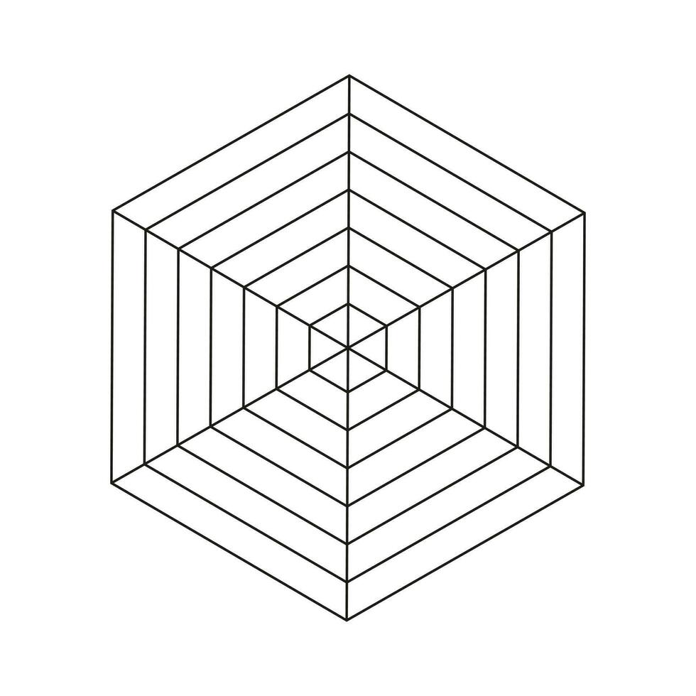 Radar or spider diagram template. Blank radar chart. Diagram for statistic and analytic. Hexagon simple flat graph. Vector illustration.