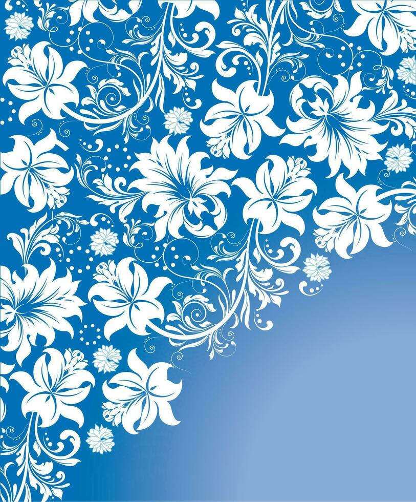 Vintage invitation card with ornate elegant abstract floral design vector