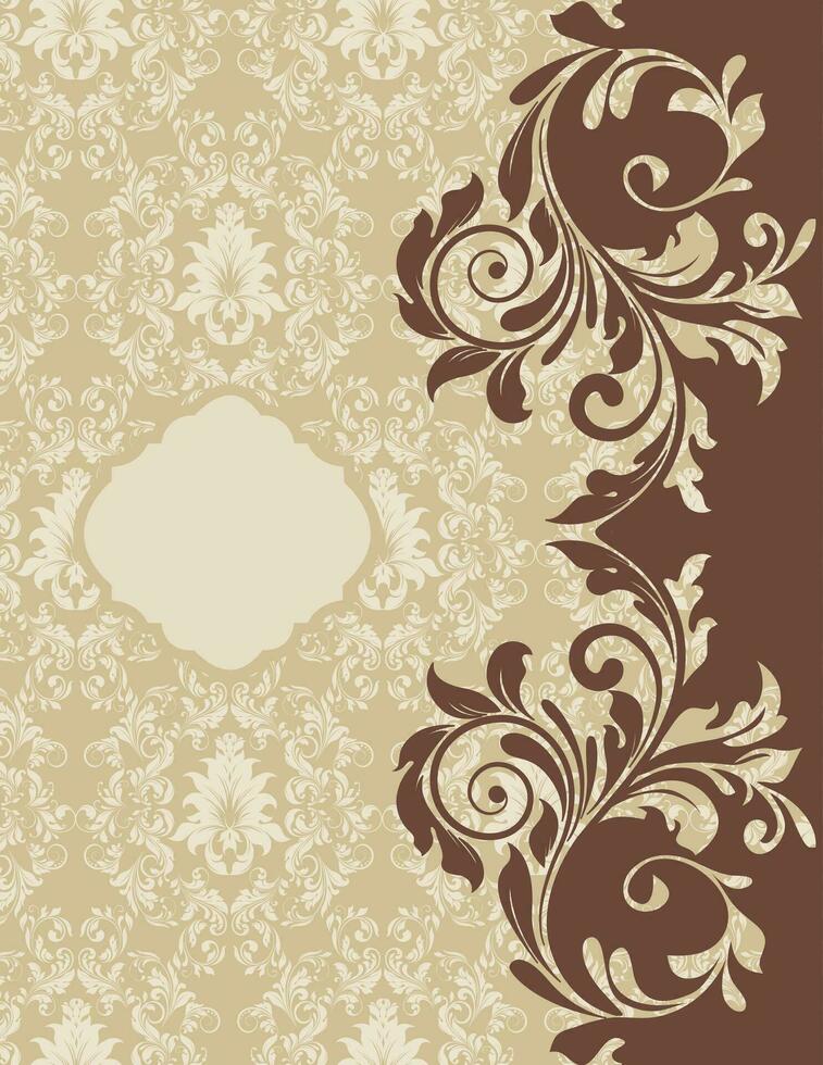 Vintage background with ornate elegant abstract floral design vector