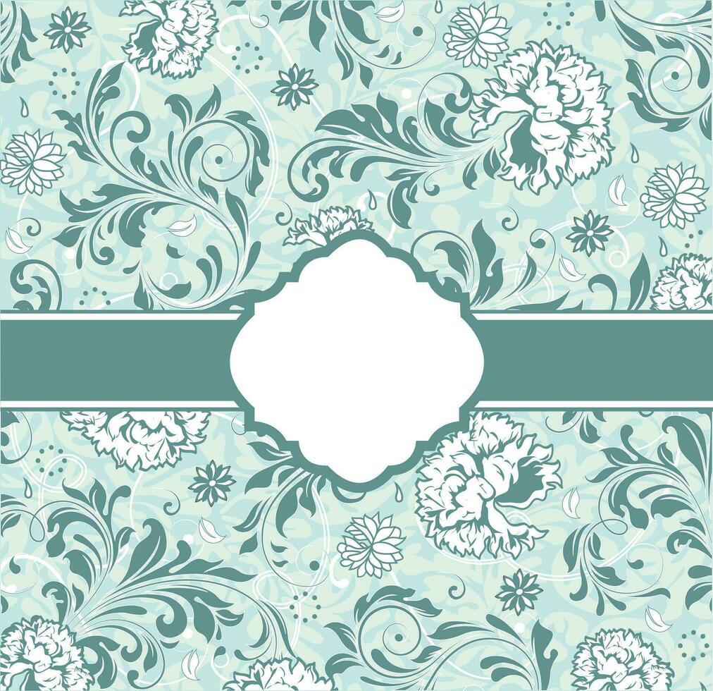 tarjeta de invitación vintage con diseño floral abstracto elegante adornado vector