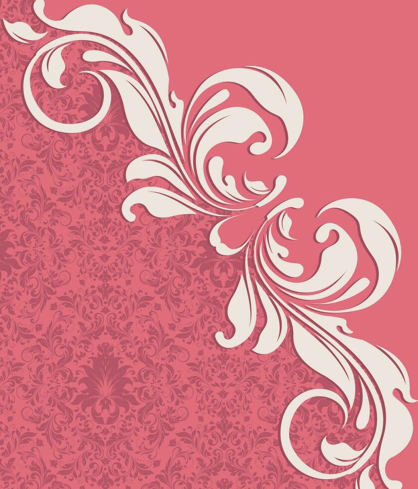 tarjeta de invitación vintage con diseño floral abstracto elegante adornado vector