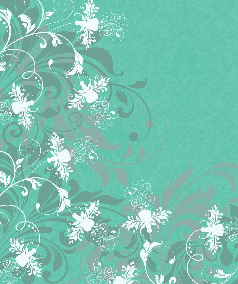 Vintage invitation card with ornate elegant abstract floral design vector