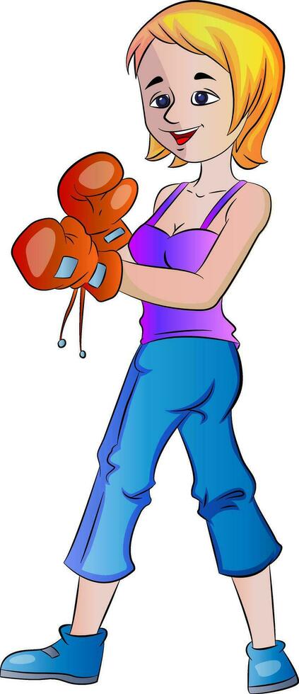 mujer Boxer, ilustración vector