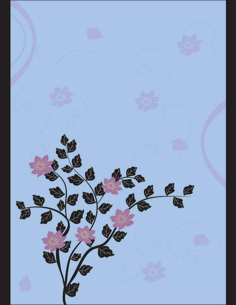 Greeting card with floral elements vector