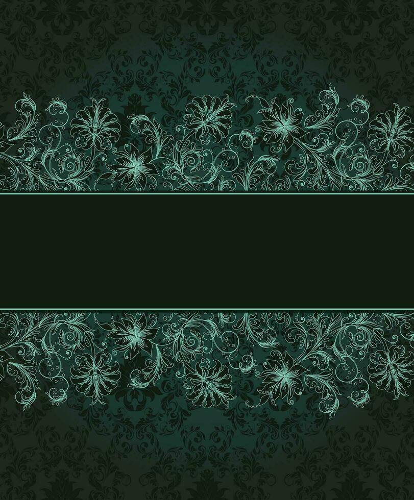 Vintage invitation card with ornate elegant abstract floral design vector