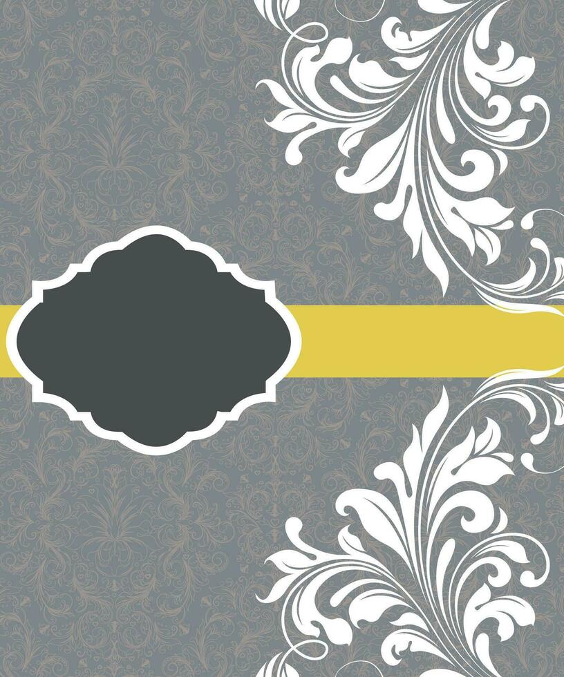 tarjeta de invitación vintage con diseño floral abstracto elegante adornado vector