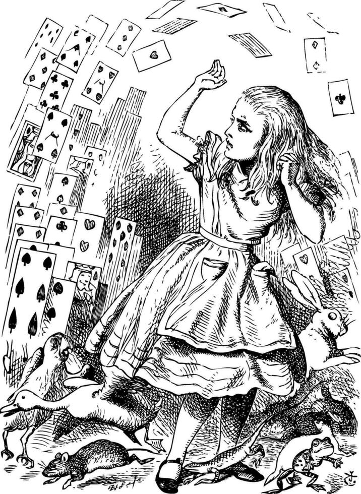 Nothing but a pack of cards. Alice in Wonderland vector