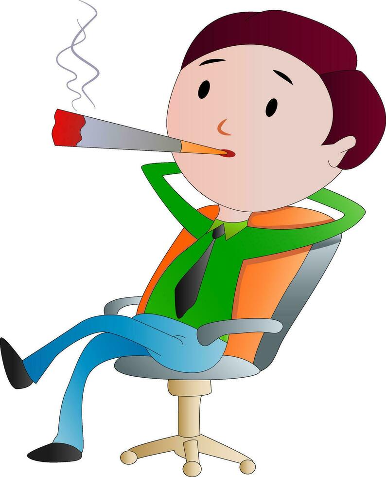 Man Smoking a Cigarette, illustration vector