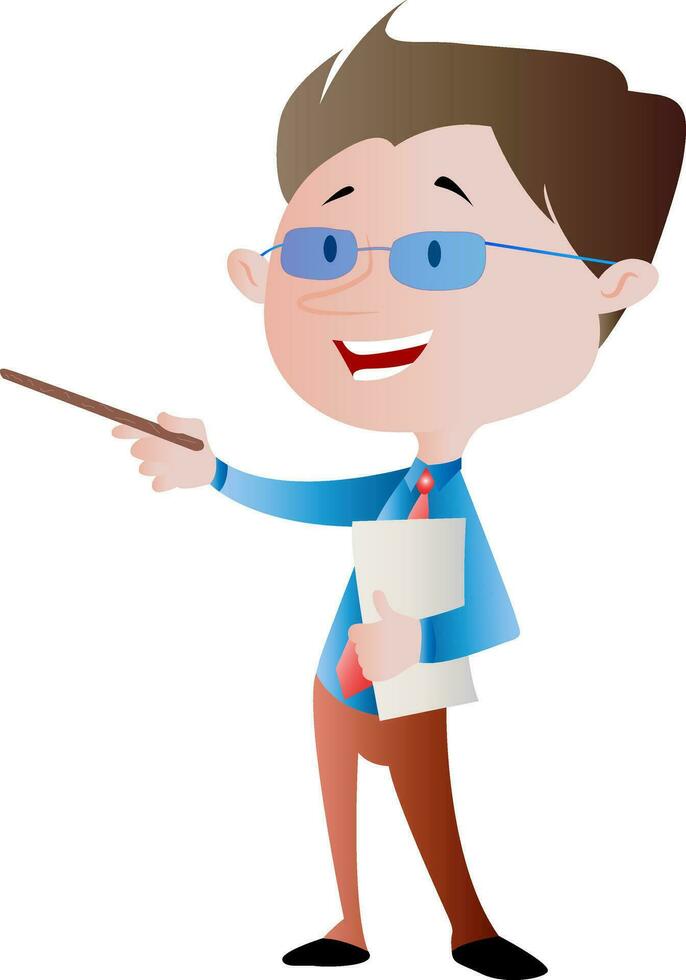 Teacher with a Pointer, illustration vector