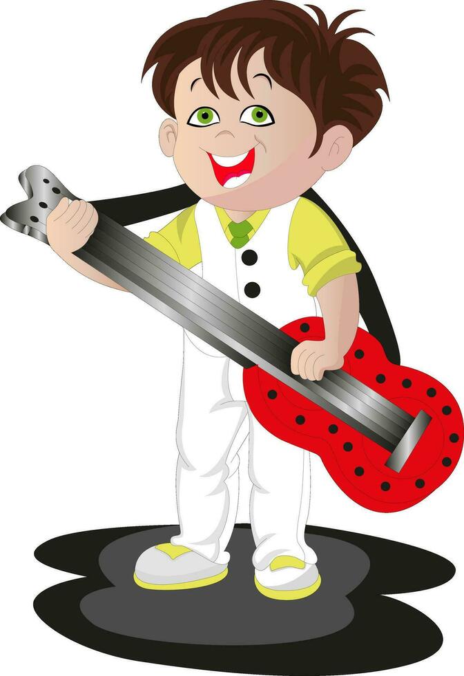 Vector of a man playing a guitar.