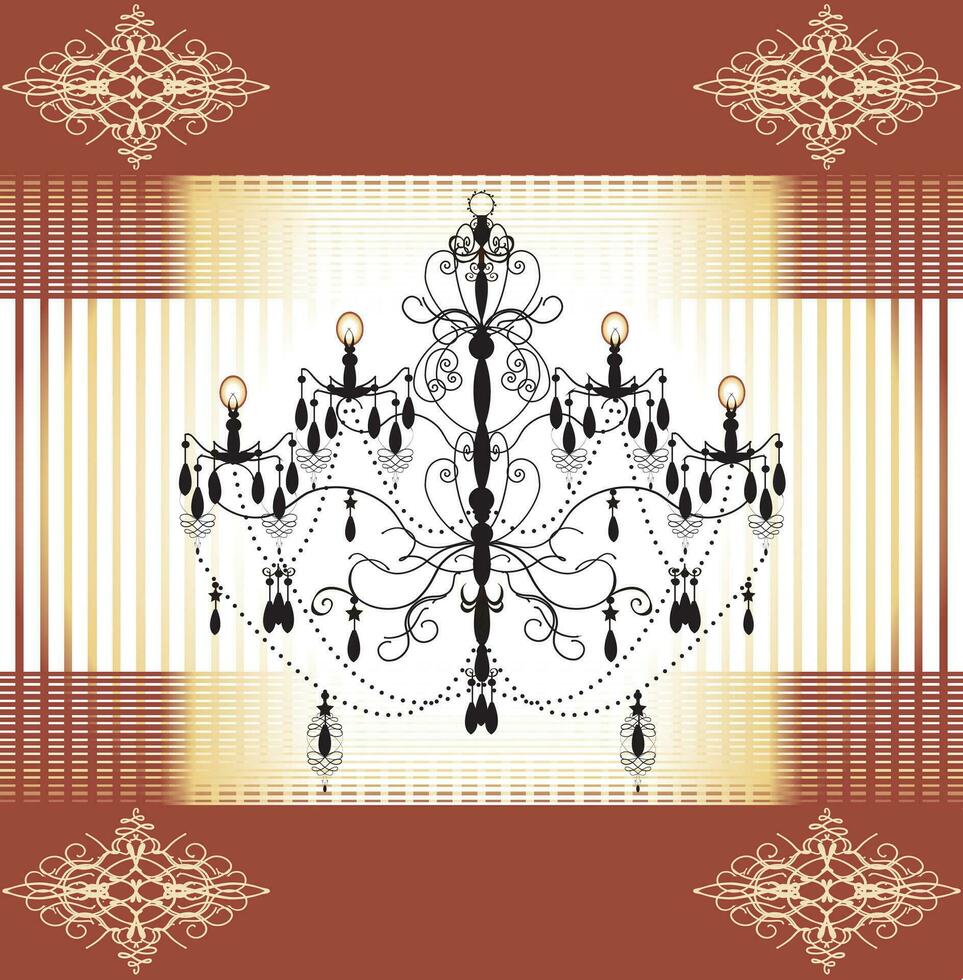 Vintage invitation card with ornate elegant retro abstract design vector