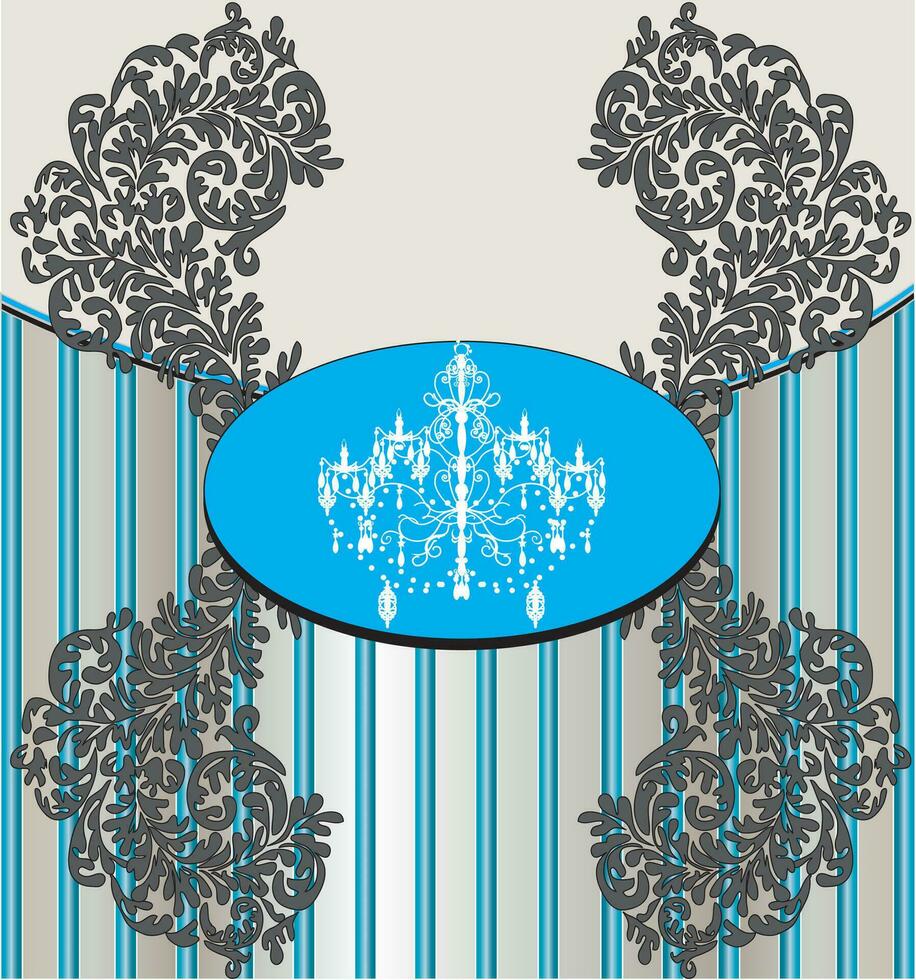 tarjeta de invitación vintage con diseño floral abstracto retro elegante adornado vector