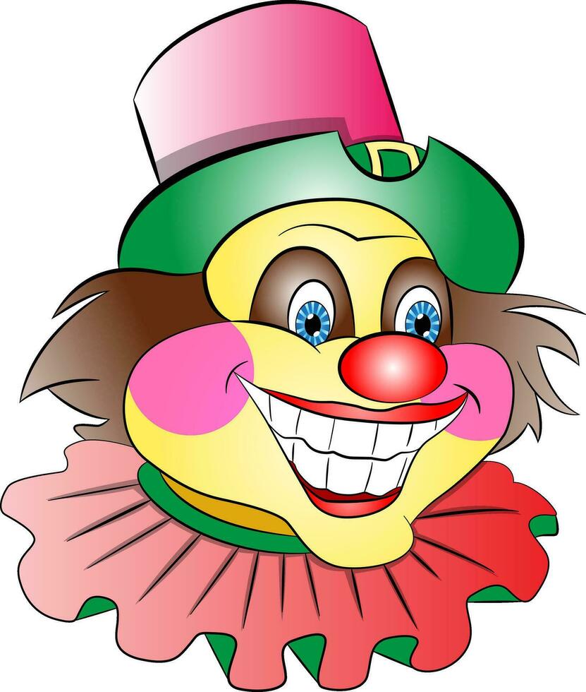 payaso cabeza, ilustración vector