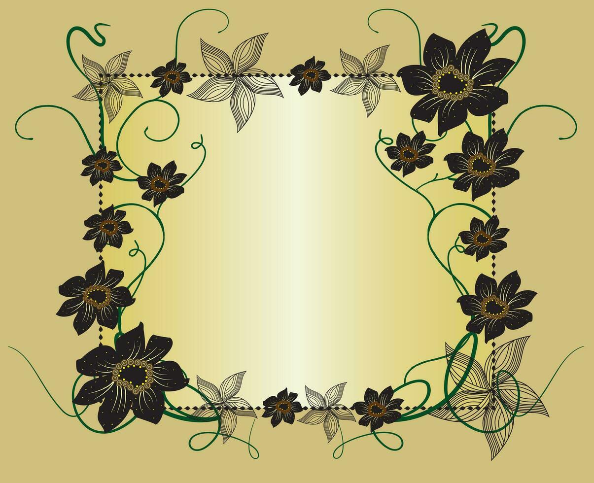 Vintage invitation card with ornate elegant retro abstract floral design vector