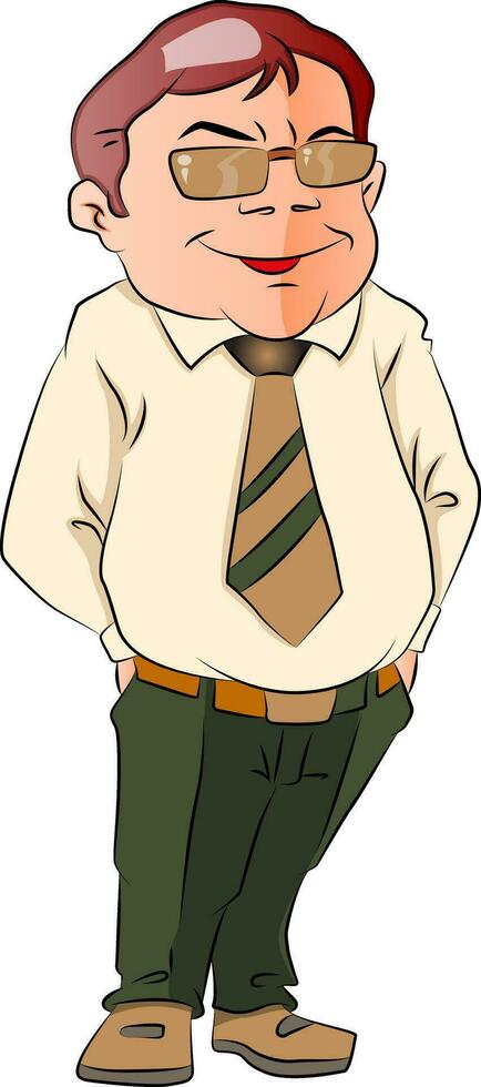 Vector of a confident businessman with hands in pocket.