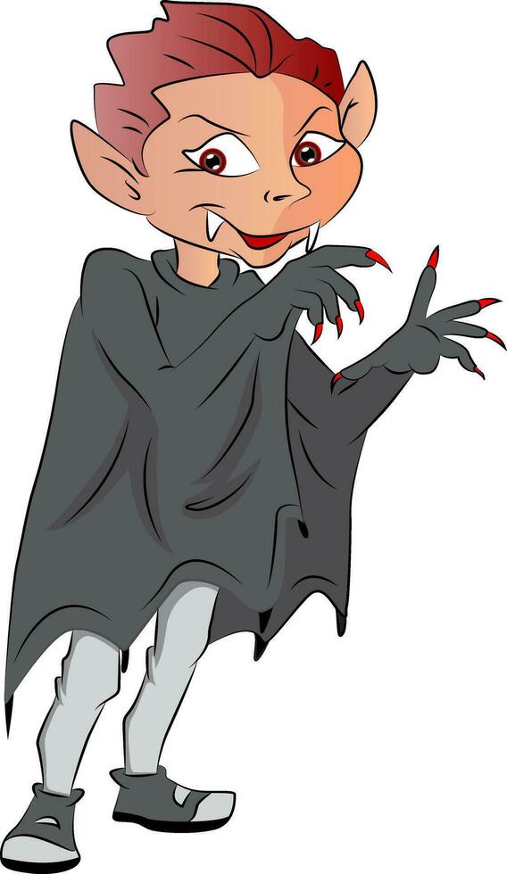 chico en un vampiro traje, ilustración vector