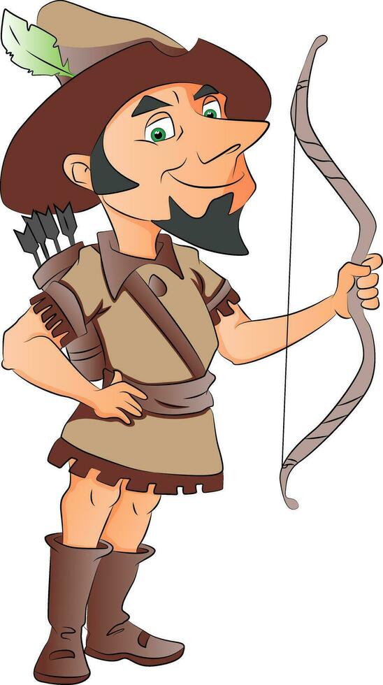 Vector of a man with bow and arrow.