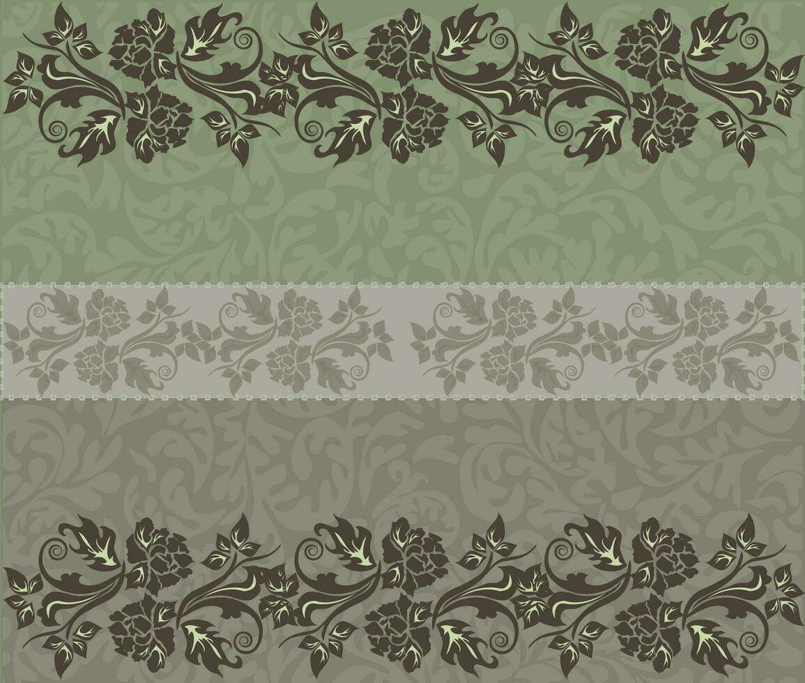 Vintage invitation card with ornate elegant floral design vector