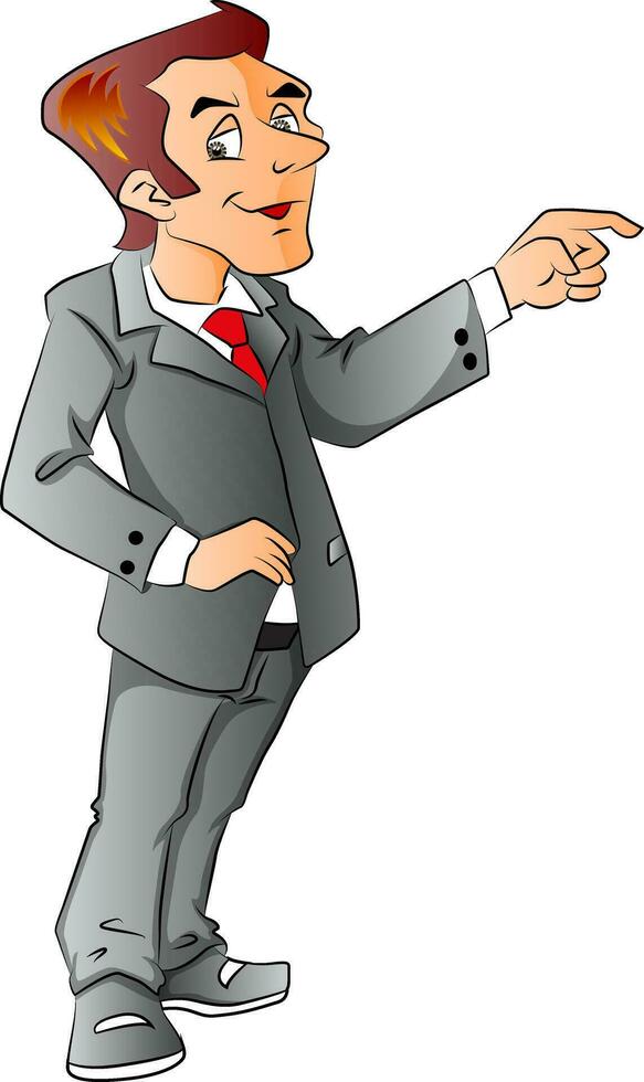 Vector of businessman pointing.