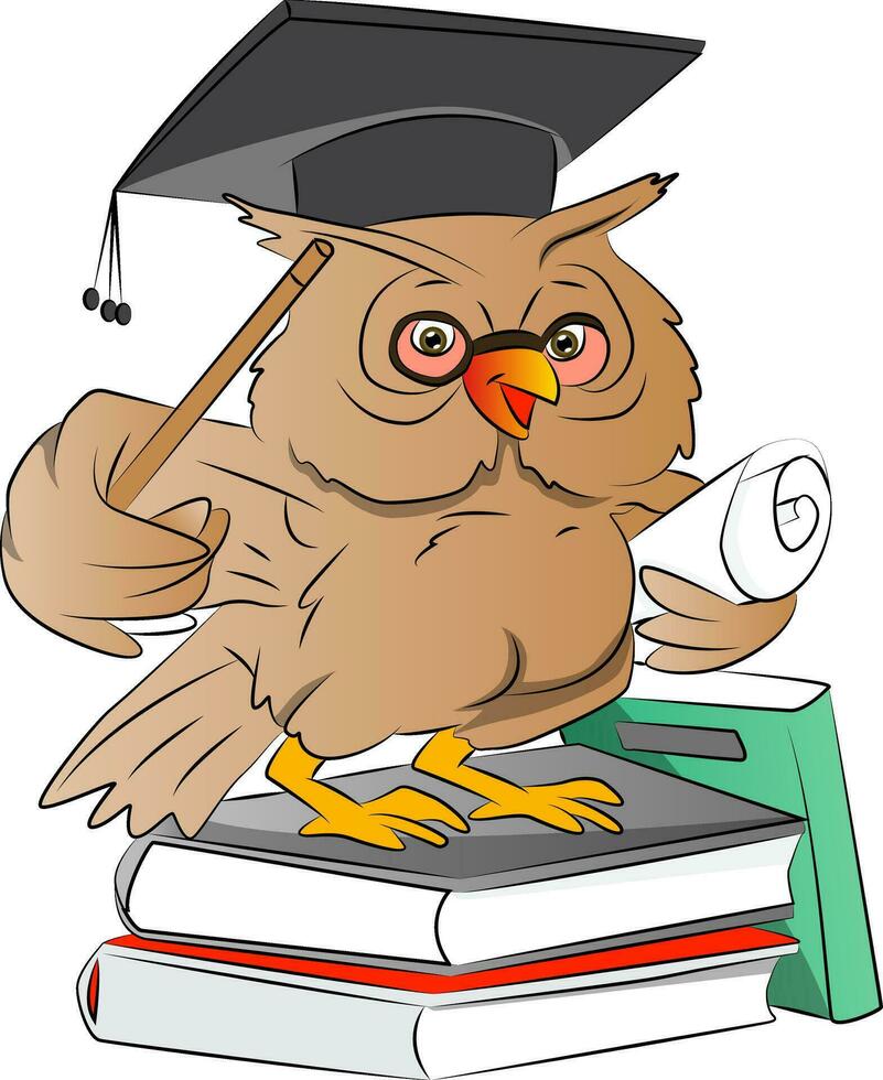 Smart Owl Graduate, illustration vector