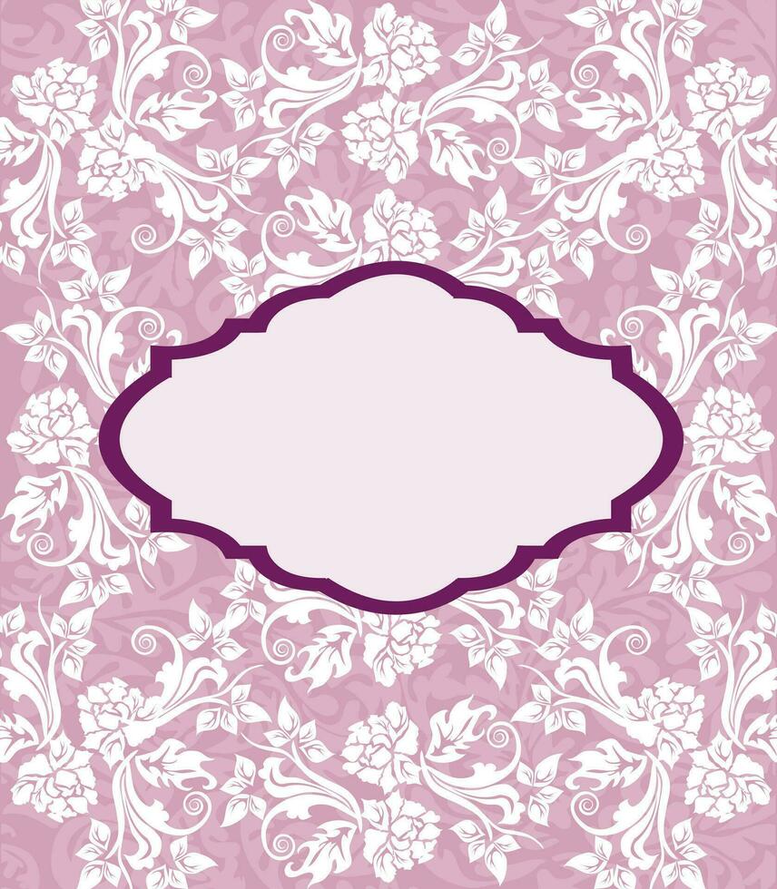 Clásico invitación tarjeta con florido elegante floral diseño vector