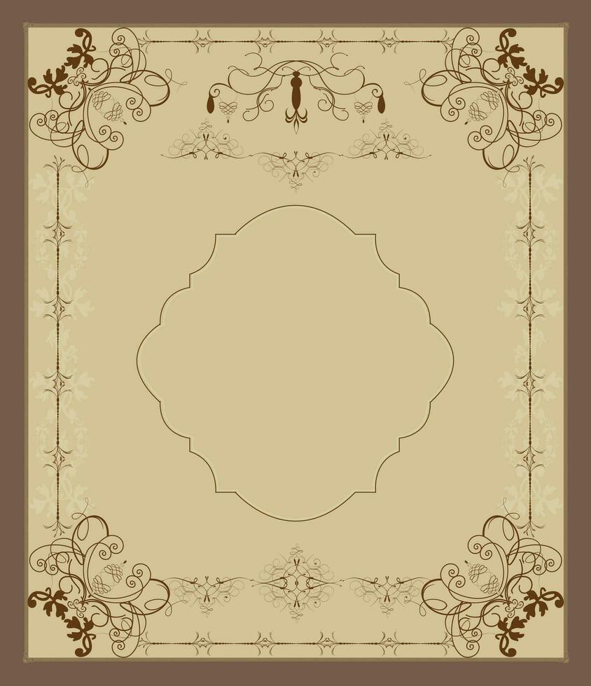 Vintage invitation card with ornate elegant design vector