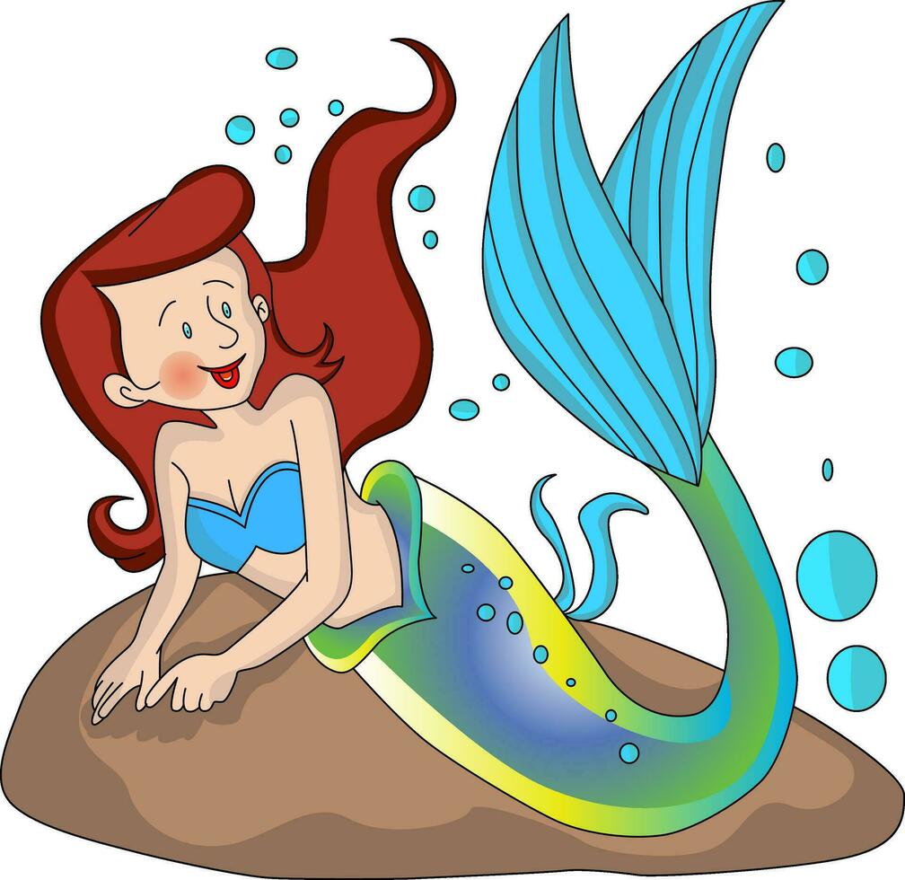 Vector of mermaid undersea.