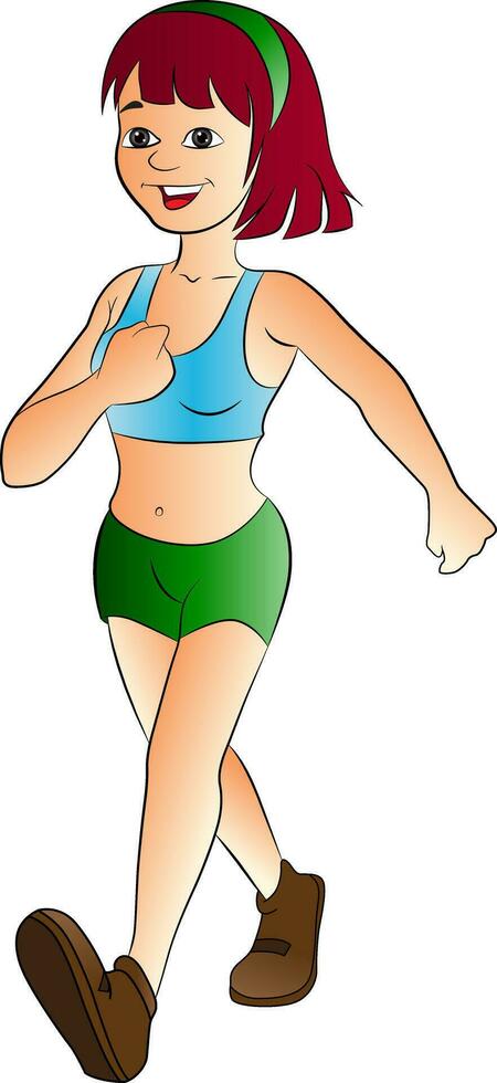 Woman Doing the Walkathon, illustration vector