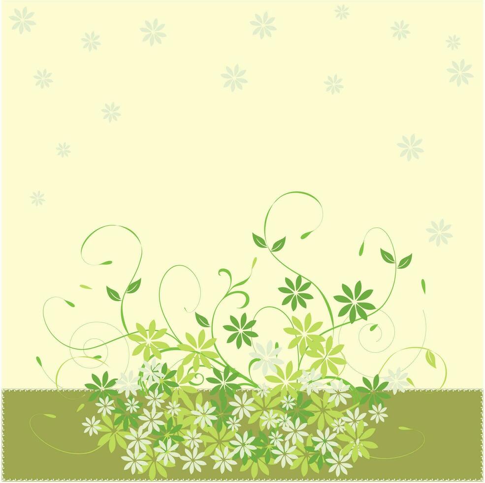 Vintage invitation card with elegant retro abstract floral design vector