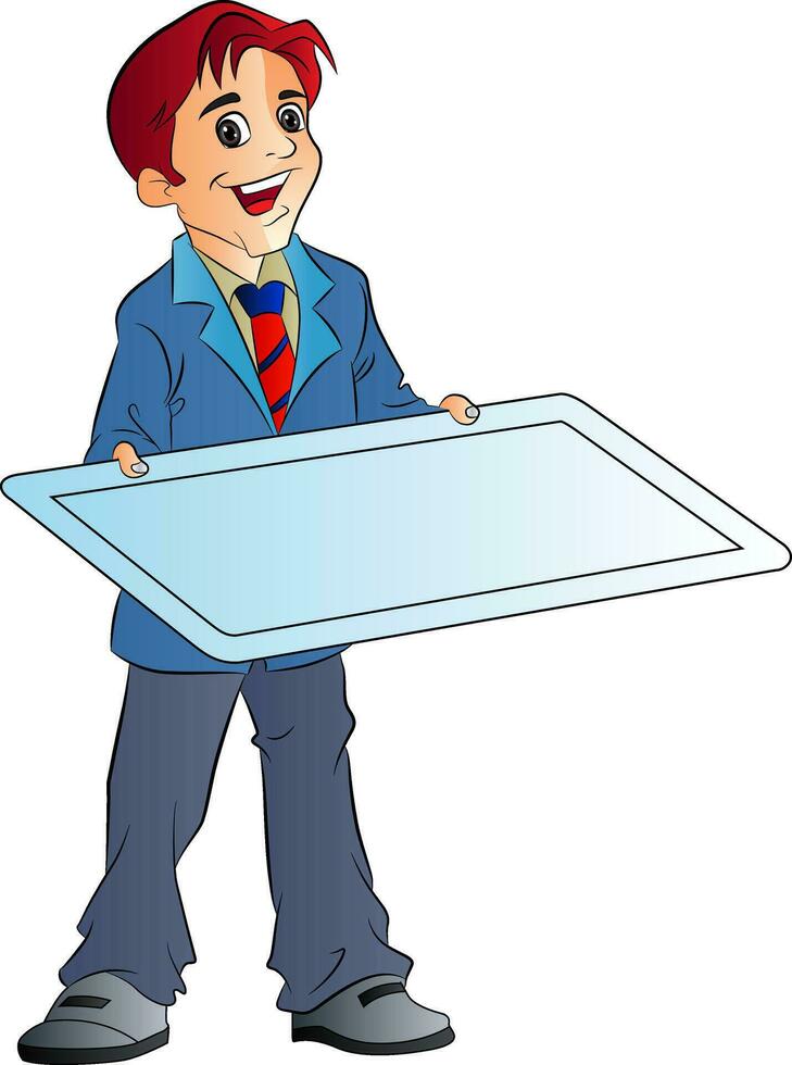Man Holding an Illustration Board, illustration vector