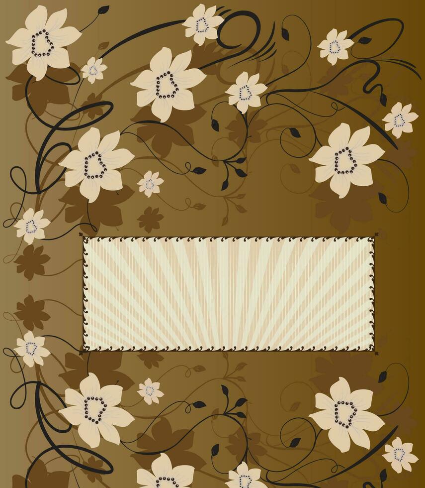 tarjeta de invitación vintage con elegante diseño floral abstracto retro vector