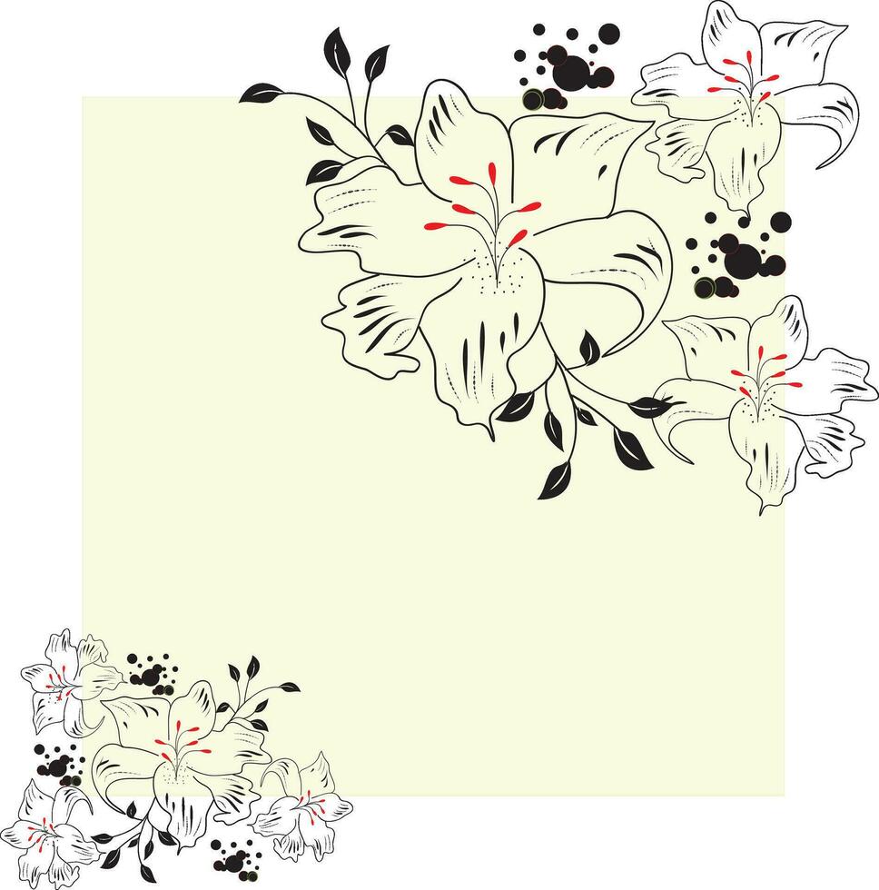 tarjeta de invitación vintage con elegante diseño floral abstracto vector