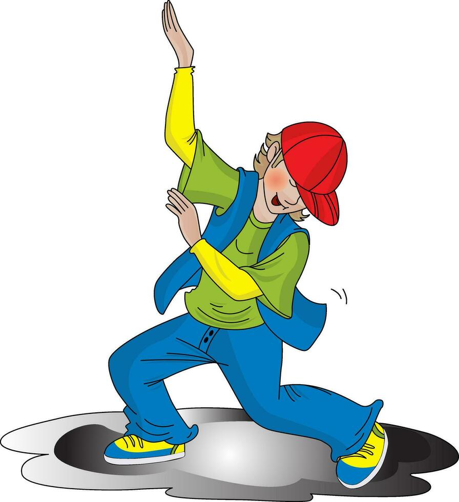 Vector of boy dancing.