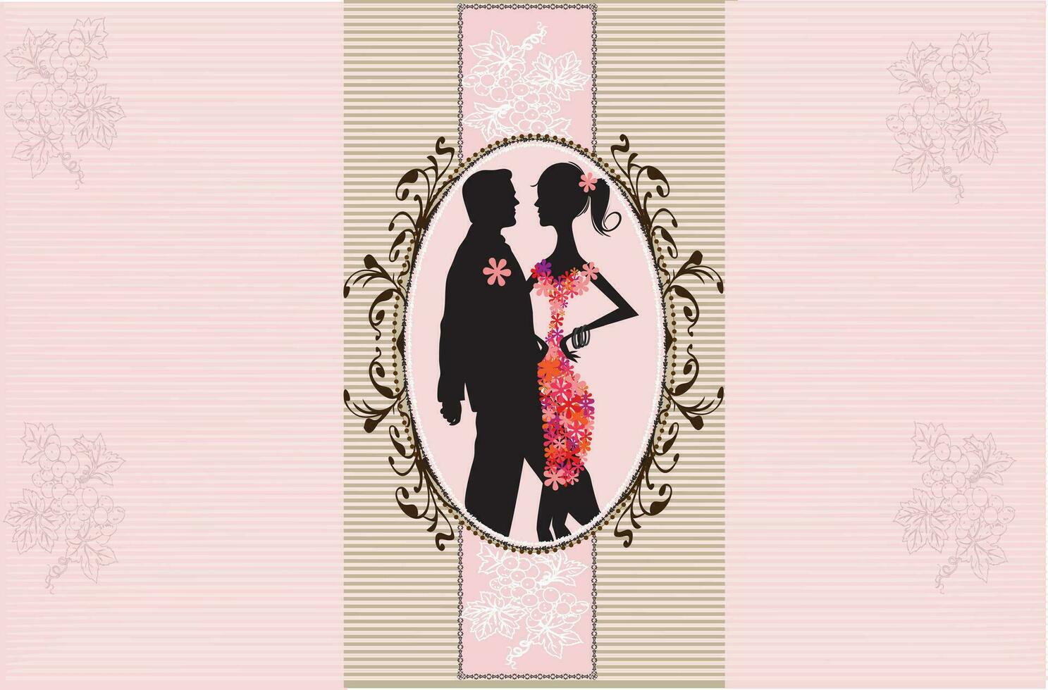 tarjeta de invitación de boda vintage con elegante diseño floral retro vector