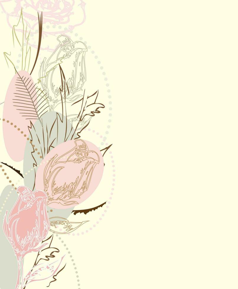 tarjeta de invitación vintage con elegante diseño floral abstracto retro vector