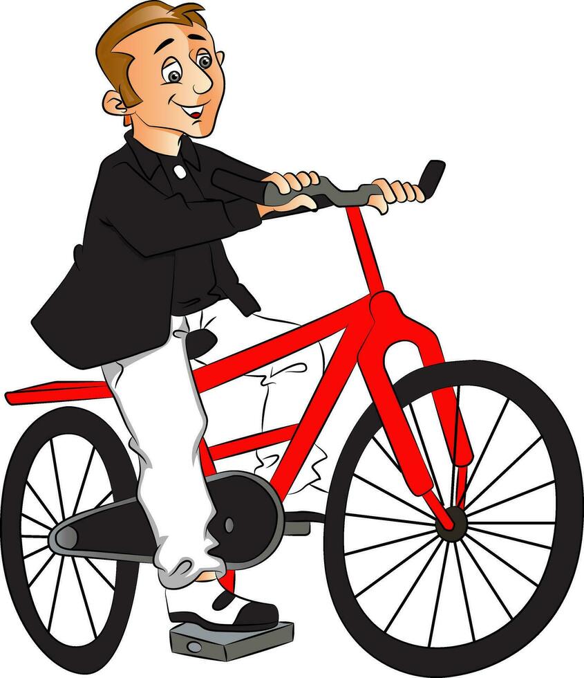 Vector of man riding bicycle.