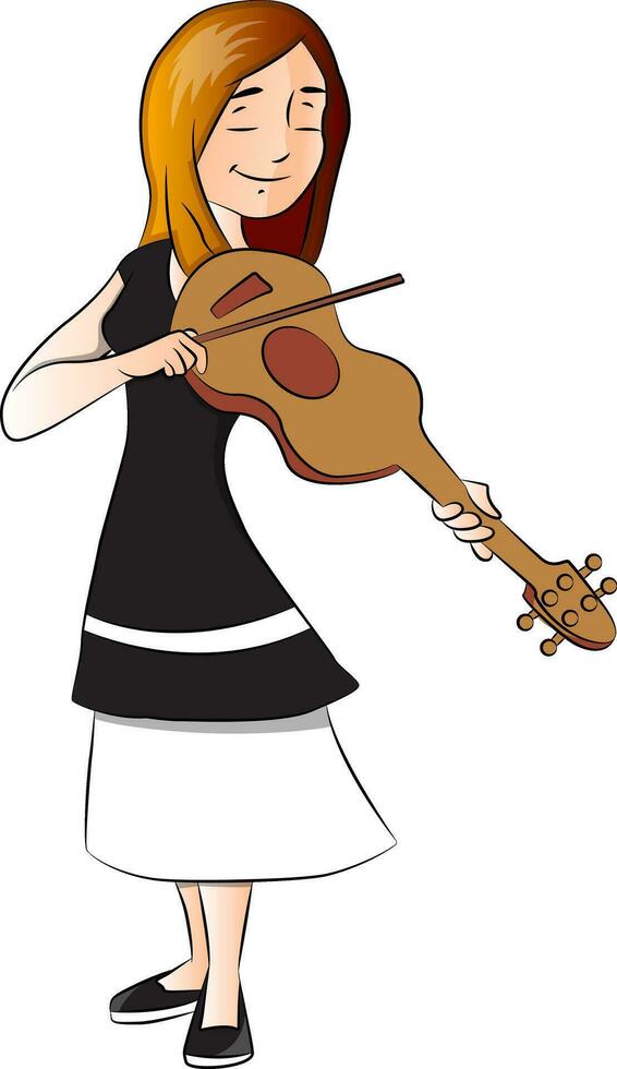 Vector of woman plying violin.