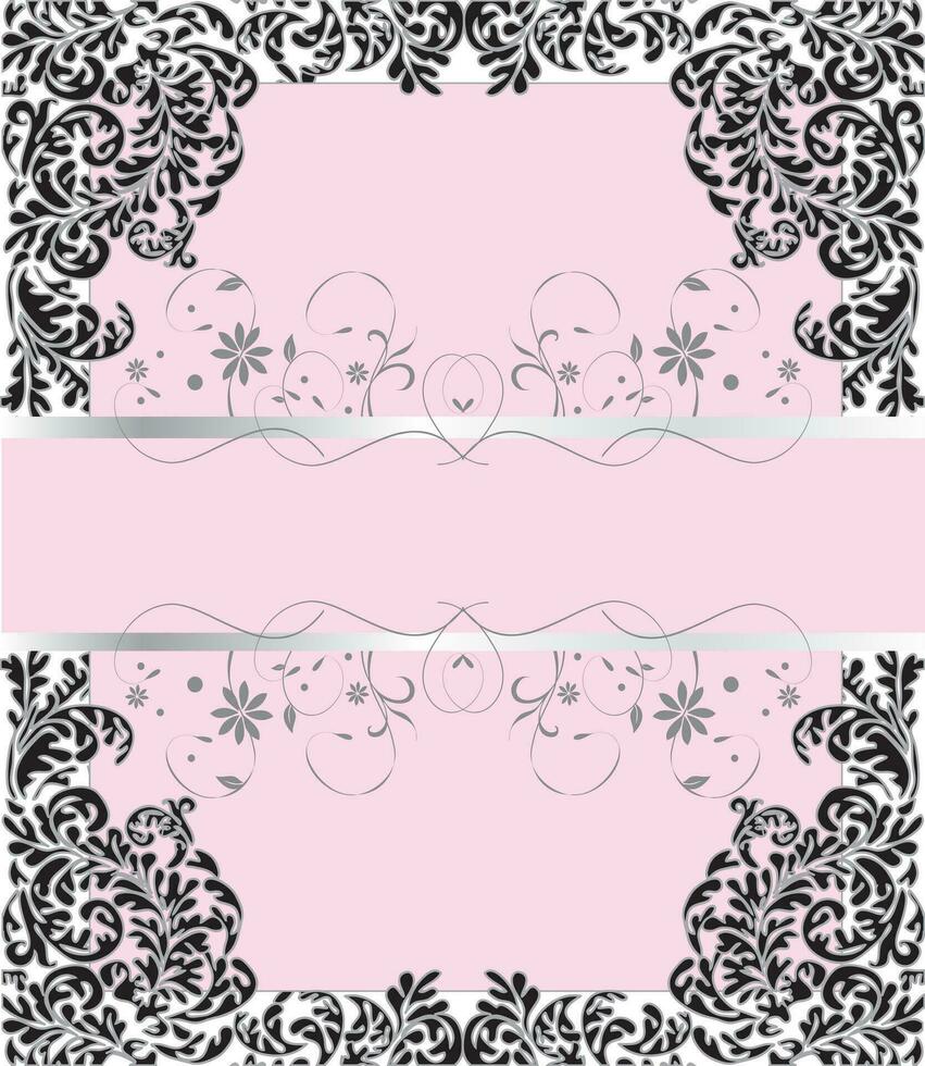 tarjeta de invitación vintage con diseño floral abstracto retro elegante adornado vector