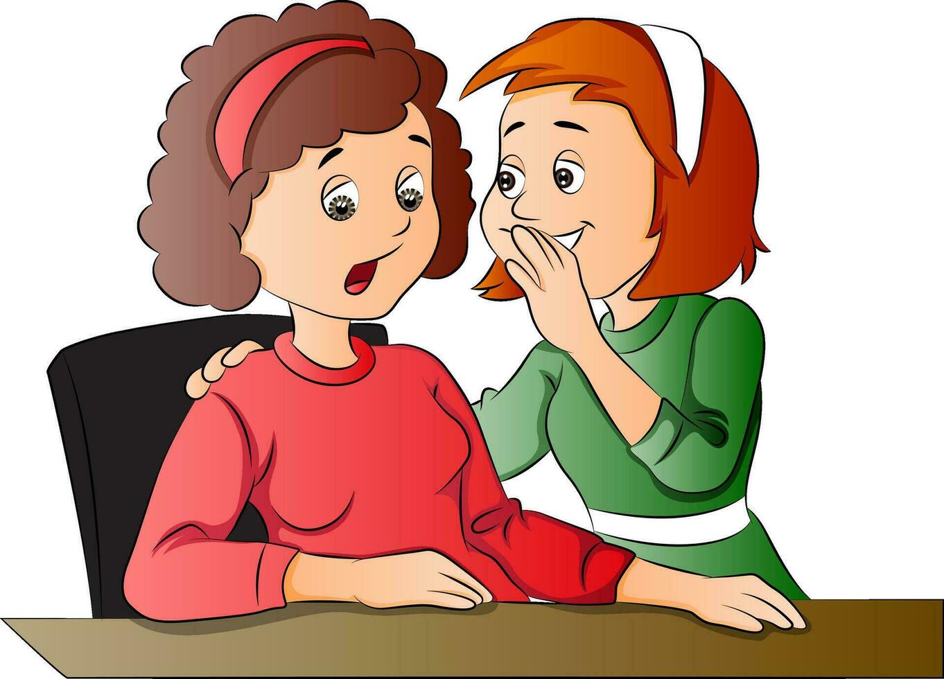Vector of women gossiping at office.