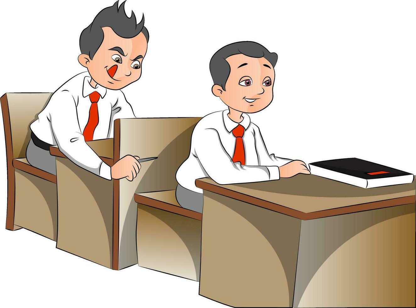 Vector of curious schoolboys.
